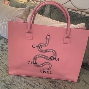 LATC Pink Vegan Leather Tote Bag